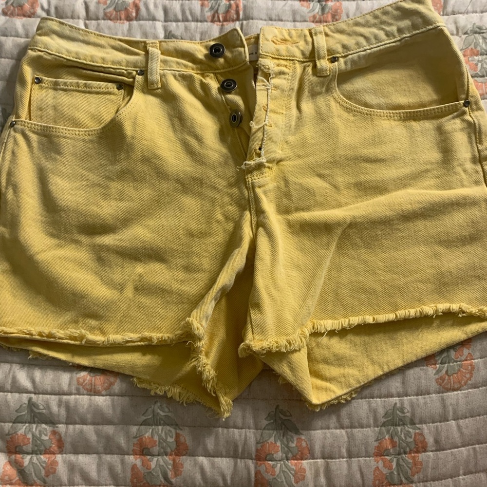 Yellow Women's Denim Shorts
